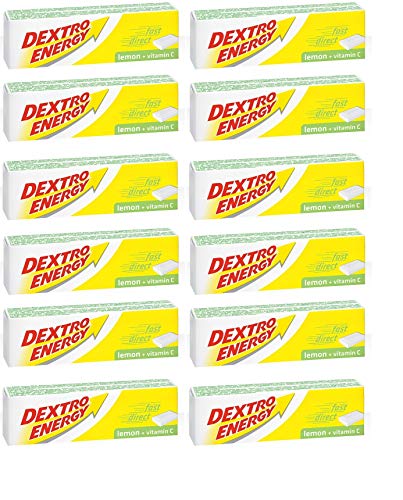 TWELVE PACKS of Dextro Energy Glucose Tablets Lemon 47g