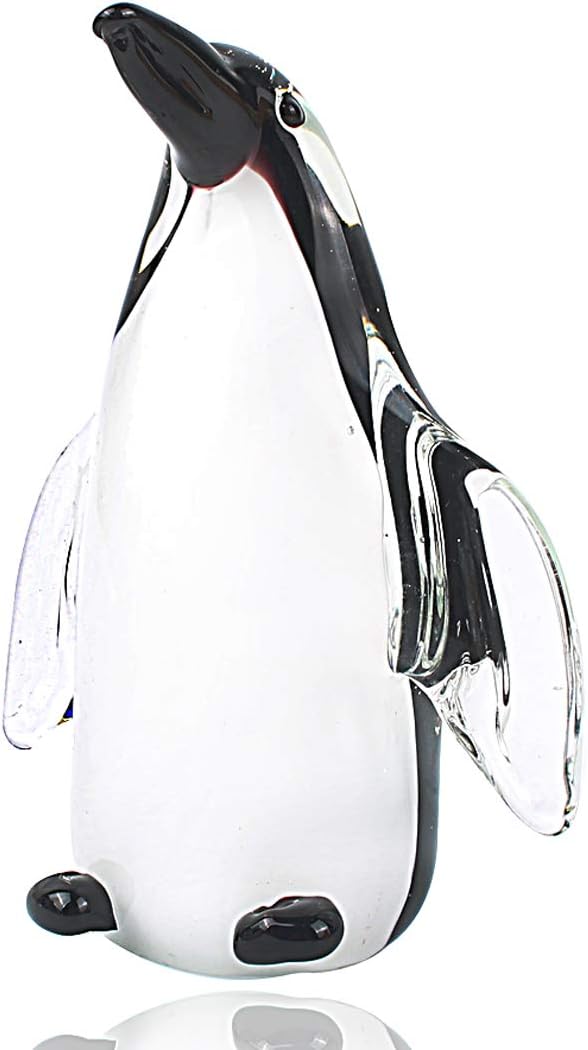Hophen Glass Penguin Figurine Handmade Blown Art Crystal