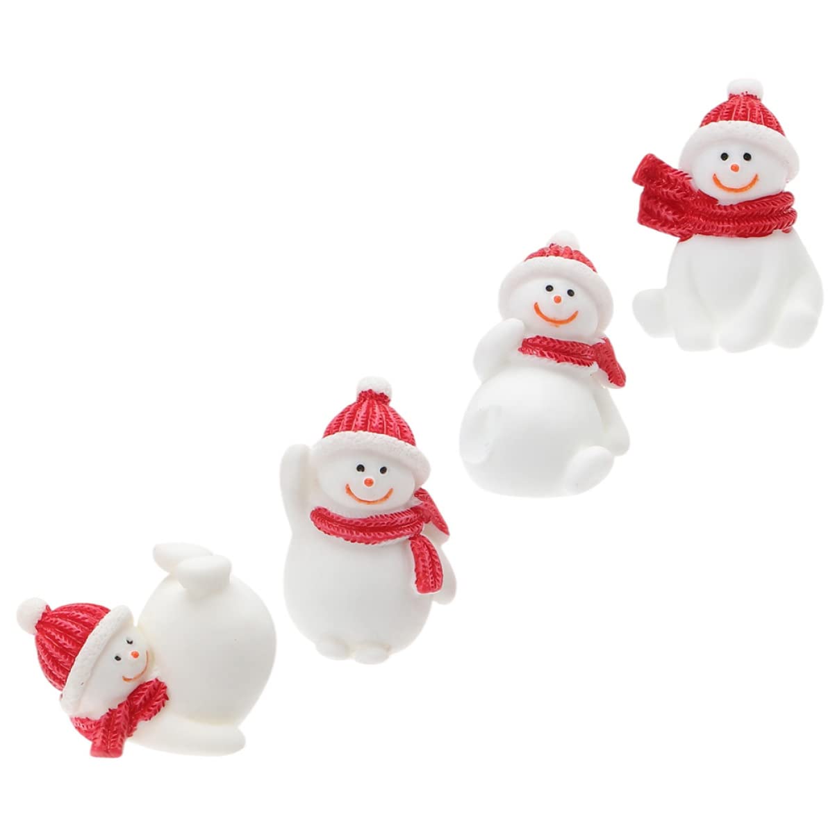 IWOWHERO 4pcs Christmas Snowman Ornaments Adorable Resin Decorations for Landscaping for Home Decor Party Supplies and Giving Compact Xmas Adornments