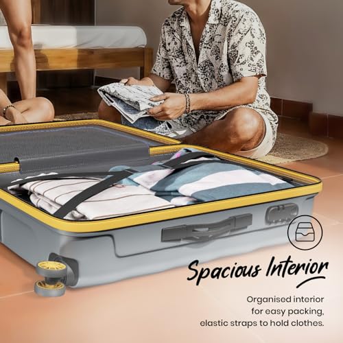 Image of Aristocrat Comet Set of 3 Trolley Bag 56, 66 & 76cm | Small+Medium+Large | Hard Luggage| Smooth 8-Wheel Suitcase| Combination Lock with Sturdy Zipper | 3-Year International Warranty (Grey)