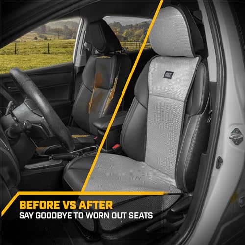 Caterpillar AeroMesh Car Seat Covers, Breathable Full Coverage Universal Front Seat Protectors Mesh Seat Cushions for Car, Fits Most Vehicles (2PC) by CAT - Used condition - Image 6