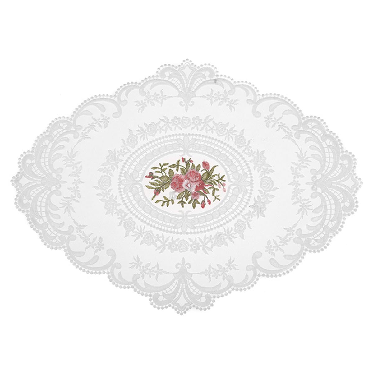 CENPEK 2PCS Retro Lace Placemats Crochet Doilies Table Placemats Handmade Embroidered Table Mats 12x16 inch