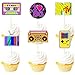 18pcs Purple Glitter Dessert Cupcake Topper Retro Throwback Girly 80â€™s Decade Theme Decor Supplies Happy Birthday Party Decorations