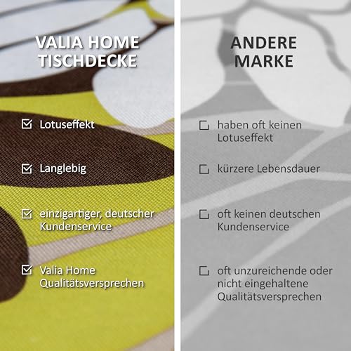 Valia Home Tischdecke mit Teflonbeschichtung für Innen- & Außenbereich anwendbar Wasser & Schmutzabweisend Dank verlässlichem Lotuseffekt… – Ansicht 6