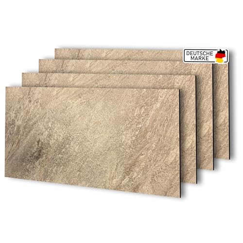 AS Country Stone Wandpaneele in Marmoroptik | 60x120 cm | 4 Stück | PVC Wandverkleidung aus Kunststoffplatten für Küche, Bad & mehr | Küchenrückwand Platte Wandpaneel | Nala