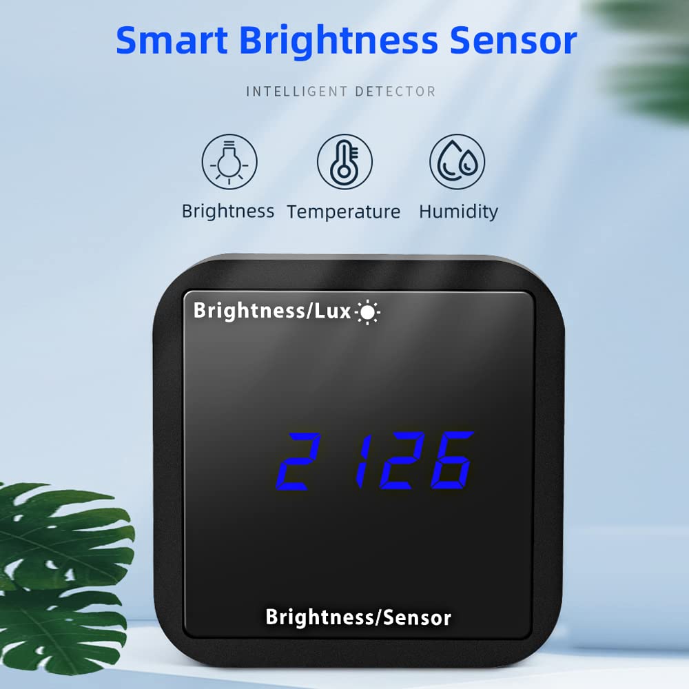Irfora Tuya ZigBee Intelligent Light Detector Temperatur- und Feuchtigkeitssensor mit LED-Display-Unterstützung APP Control Home Linkage Kompatibel mit Home
