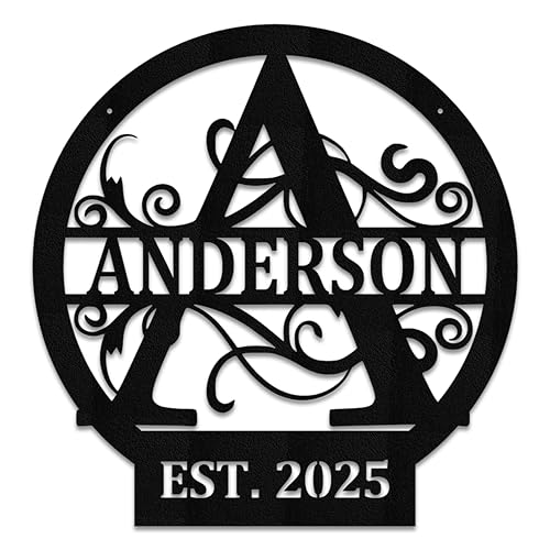 Personalized Metal Monogram Sign EST. Wedding Gift. Family Name Sign.