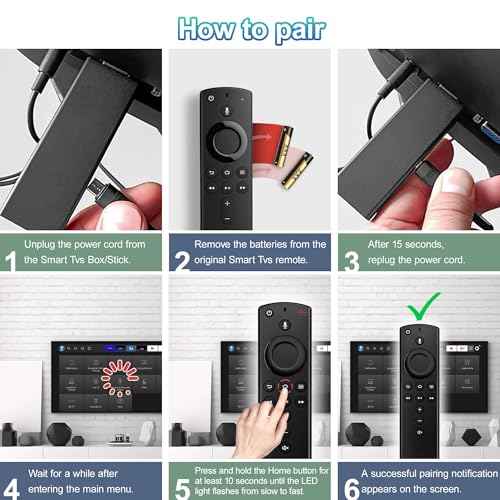 Image of Replacement Firestick Remote Control Fit for Fire Smart TV Stick 4K / Stick Lite /Stick (2nd Gen), TVs Cube (1st & 2nd Gen), Smart TV (3rd Gen), N0t for Roku TV