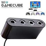 BRHE Gamecube Controller Adapter for Nintendo Switch/Wii U/PC USB, NGC Controller Connection Tap Converter for Wii U Super Smash Bros, Switch, MAC OS PC Windows with 4 Ports No Need Driver