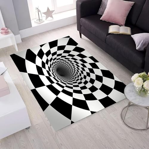 Tapis de zone 3d en polyester doux géométrique abstrait pour chambre d'enfant - 4