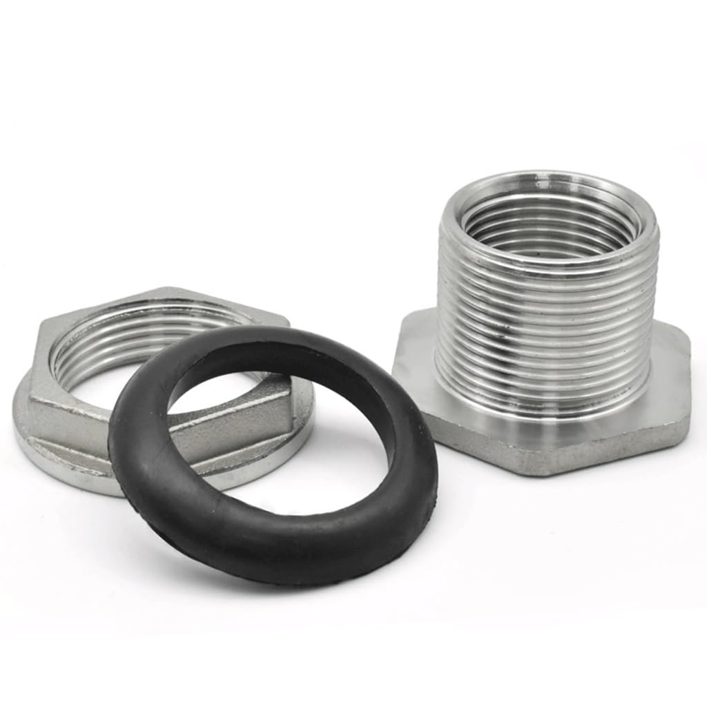conector de manguera， Conector de grifo, rosca hembra BSP Acoplador de montaje de tubería de acero inoxidable 304 Drenaje del orificio del tanque de agua, for conectores de manguera de jardín doméstic