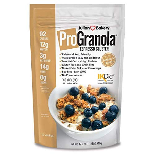 Julian Bakery® ProGranola® | Espresso | 12g Protein | Paleo | 3 Net Carbs | Gluten-Free | Grain-Free | 15 Servings