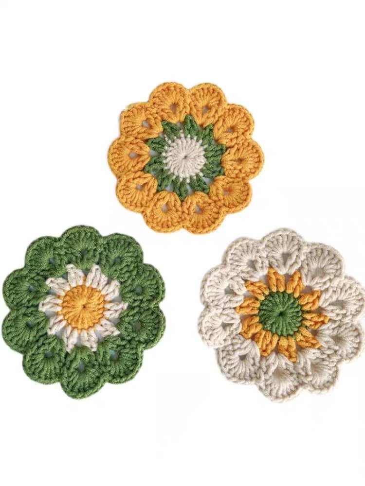 Personalized Flower Coasters for Drink Set Customized Cup Coasters for Home