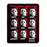Silver Buffalo Halloween II The Many Faces of Michael Myers Raschel Throw Blanket for Sofa, Bed | 45 x 60 Inches