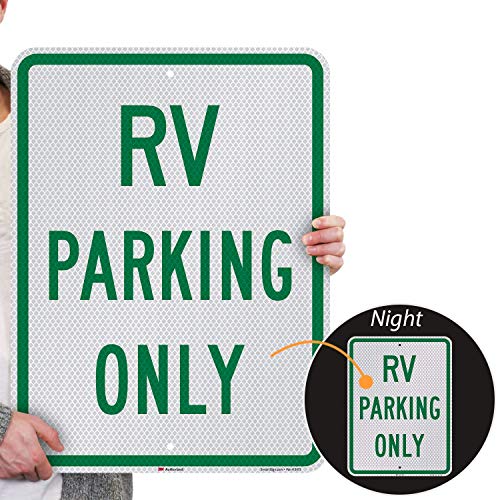 Panneau RV Parking Only 45,7x61cm résistant aux intempéries pour aire