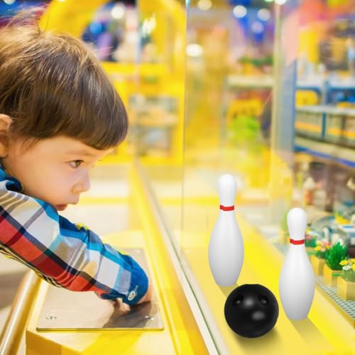 WRITWAA Miniature Bowling Balls Set for Kids: 5. 9 Inch Plastic Bowling Pins with 2. 7 Inch Black Balls - for Children Ages 2-5