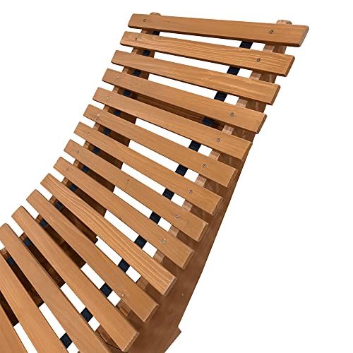 Fortune Candy Wooden Lounge Chair For Patio, Porch, Pool And Backyard, Solid Fir Wood, Heavy Duty 340 Lbs, For Both Outdoor And Indoor, Weatherproof, Brown #TOP7