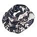 Produktbild Dabixx Womens 180x50cm Doppelschicht Geheimnis Versteckte Reißverschlusstasche Infinity Loop Schal Blending Bunte Blumen Blätter Leopard Printed Winter Ring Kuscheldecke Schal - A2# Schwarz