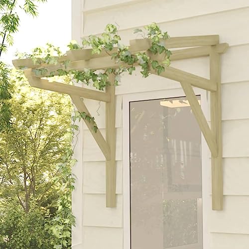 vidaXL Türvordach Haustürdach Pultvordach Haustürvordach Haustürüberdachung Holzvordach Vordach 100x100x80cm Massivholz...