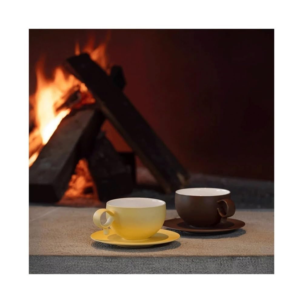 Kubki Czerwony ceramiczny kubek do kawy 9,4 uncji, herbaty i gorącej czekolady domu do Latte, Gorącej Herbaty, Mleka(Brown)