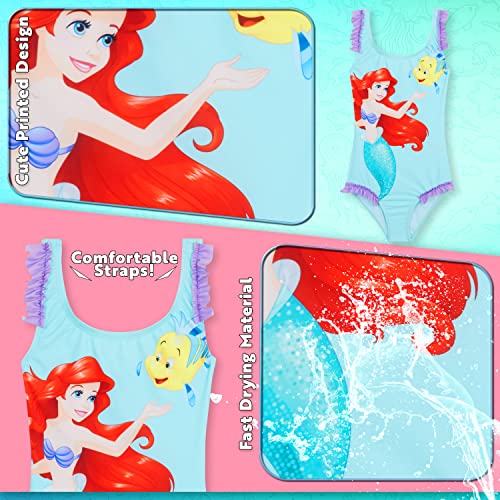 Image of Disney Girls One Piece Swimming Costume, Comfortable Stretchy Swimsuit - Girls Gifts