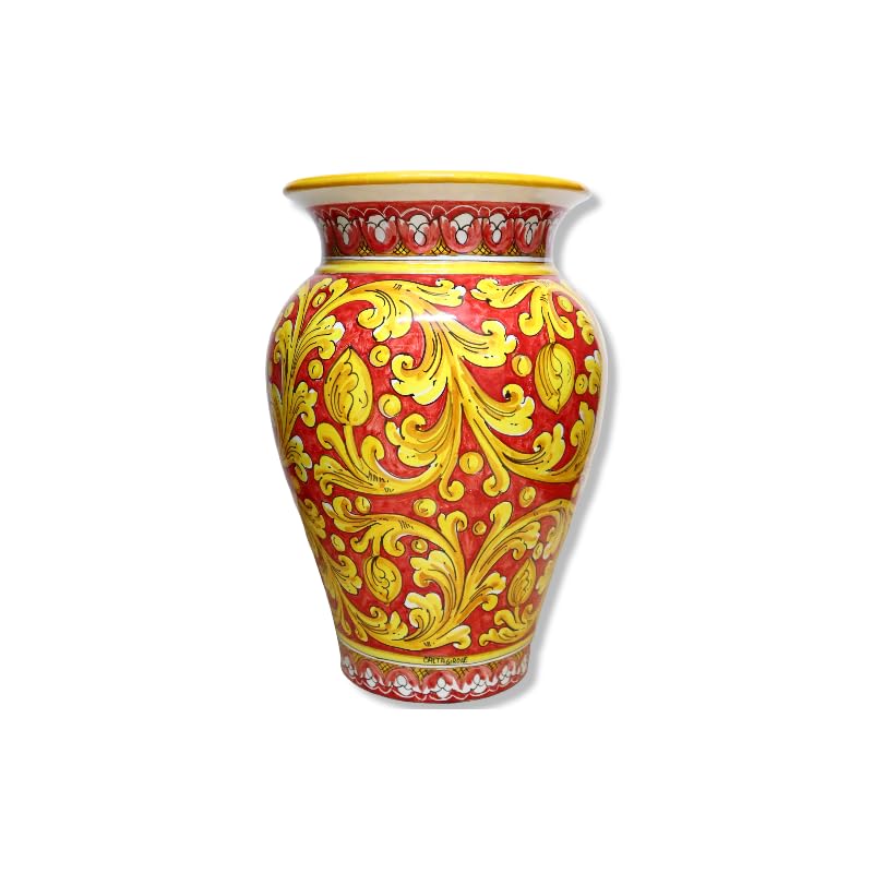 Grand pot porte-parapluie SICILIA BEDDA CAPACI 50 cm rouge baroque