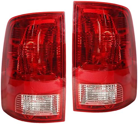WFLNHB 1 Pair Tail Light Replacement for 2009-2018 Dodge Ram 1500 2500 3500 Taillamp Rear Break Light Lamp Assembly 55277415AF 55277414AF Passenger and Driver Side