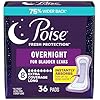 Poise Overnight Incontinence & Postpartum Pads for Bladder Leaks, 8 Drop Extra Coverage, 36 Count