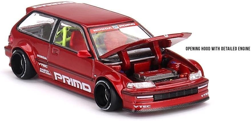 Kaido House Honda Civic (EF) Kaido Works V2 by Mini GT in Red 156 Diecast 1:64
