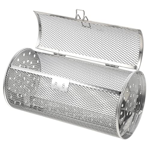 POPETPOP Stainless Steel Rotisserie Chicken Basket Rotating Grill Roaster Drum for Even Heating Versatile Baking Supplies for Nuts Meat More Compatible with Air Fryers and Ovens