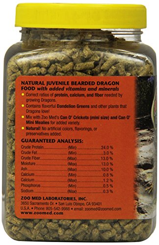 Zoo Med Natural Juvenile Bearded Dragon Food 283g, Futterpellets für Bartagamen