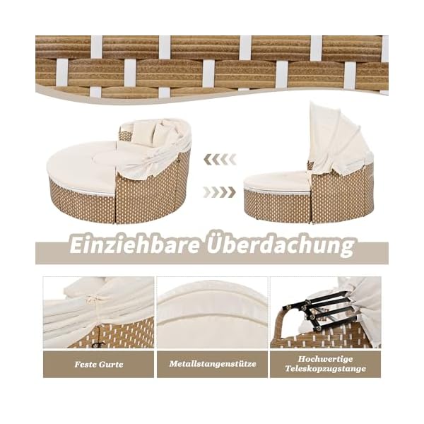 Polyrattan Sonneninsel mit Sonnendach
