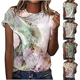 Womens Short Sleeve Blouses Trendy Tops for Women 2024 Cute Boho Floral Print Summer Shirts Casual Short Sleeve Graphic Tshirt Petite Blouse Womens Dressy Tops White XL