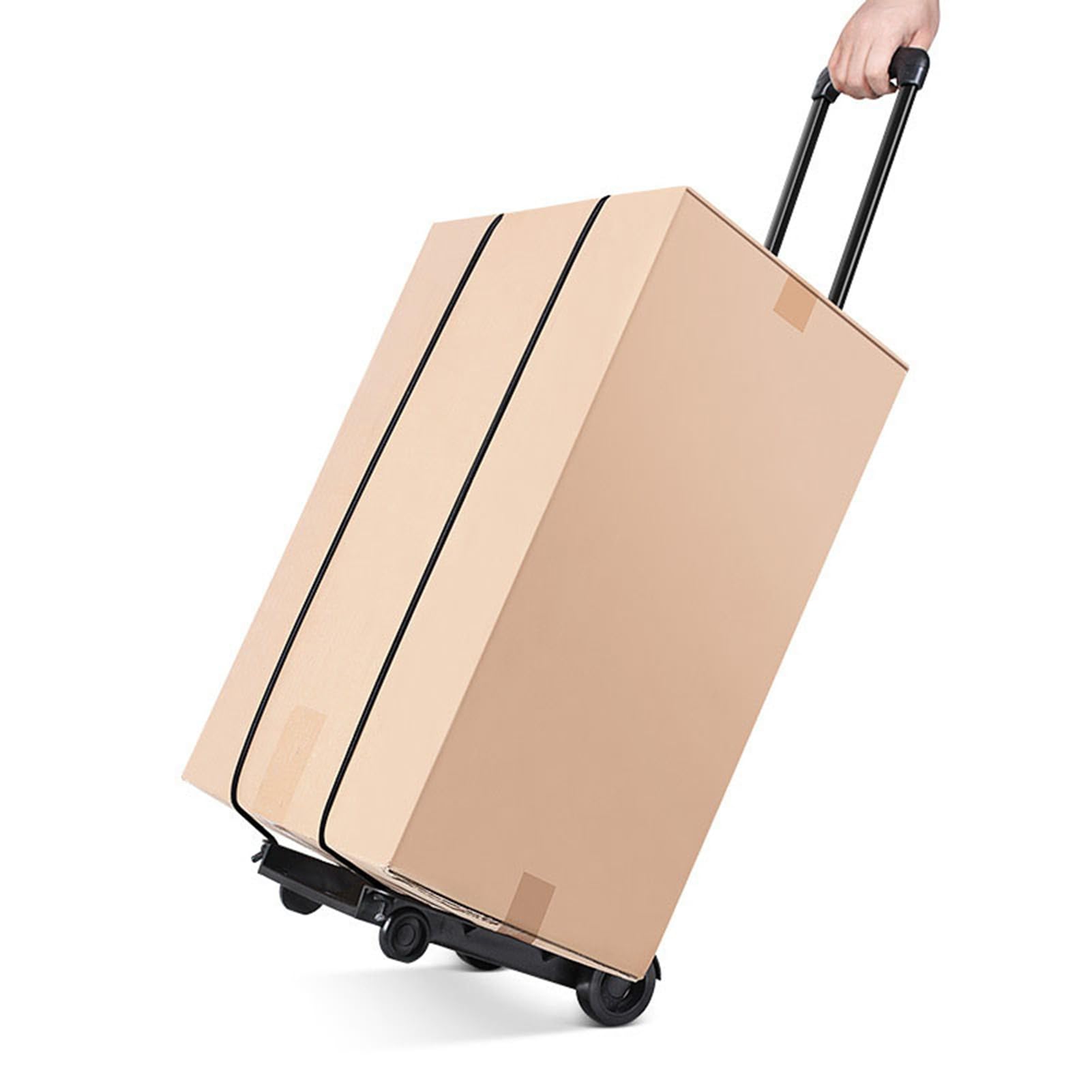 Carrello Pieghevole per Bagagli con 2 Ruote Portatile Capacità 50kg per Viaggio Aeroporto Shopping