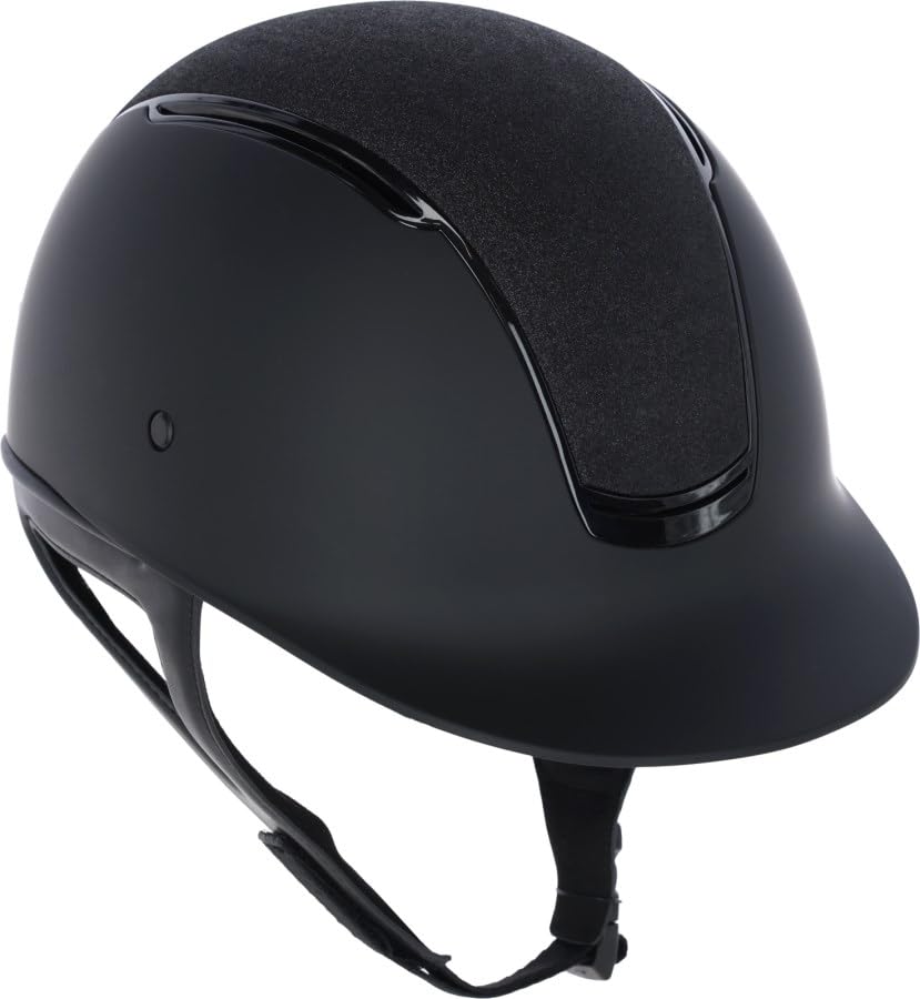 Casco de equitación cómodo y ajustable Covalliero Eclipse negro con purpurina 6