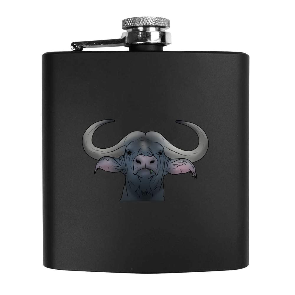 Azeeda 6oz (170ml) 'Water Buffalo' Pocket Hip Flask (HP00024430)