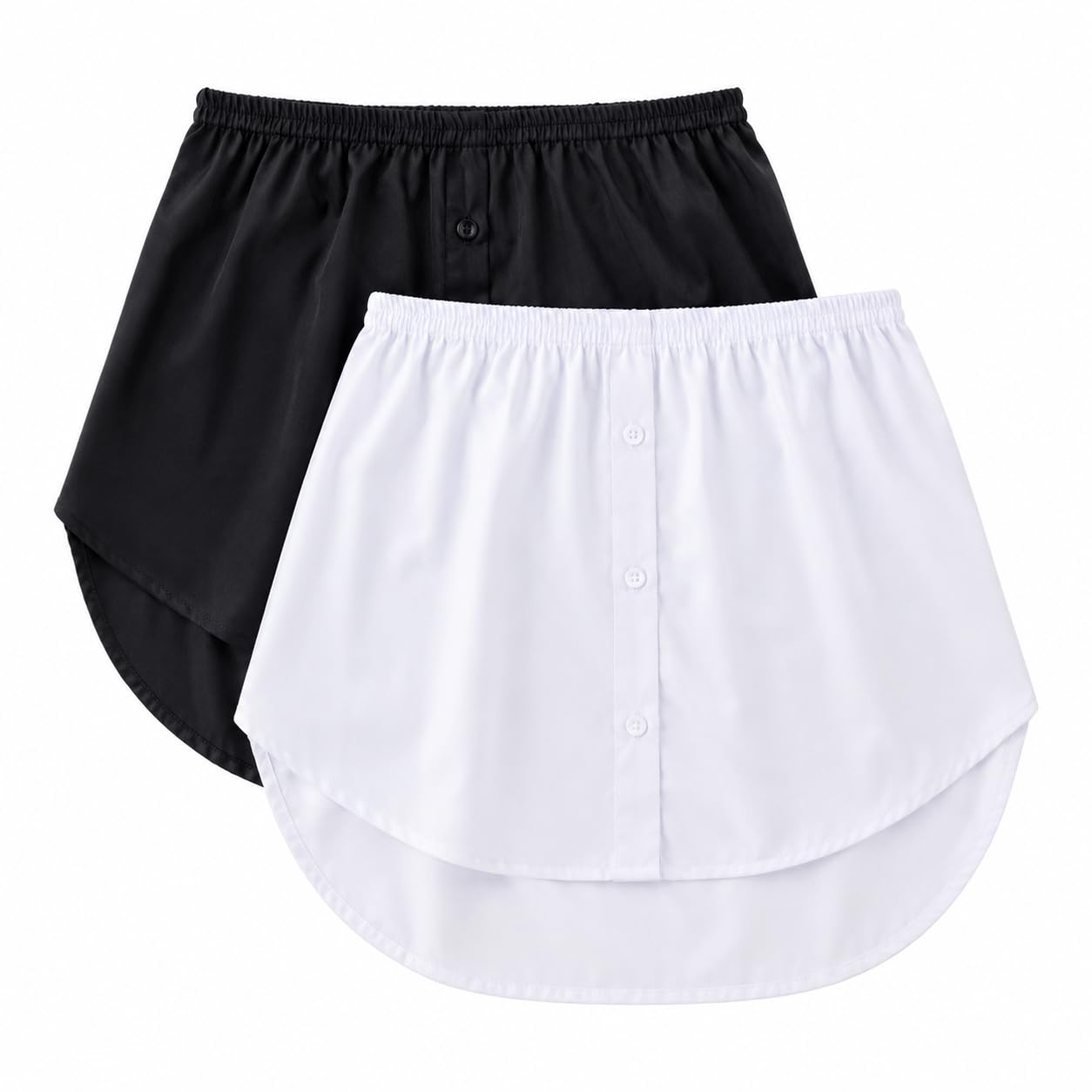 Shirt Extender for Women Adjustable Fake Top Lower Shirt, Black & White, 2 Pcs-picture-22