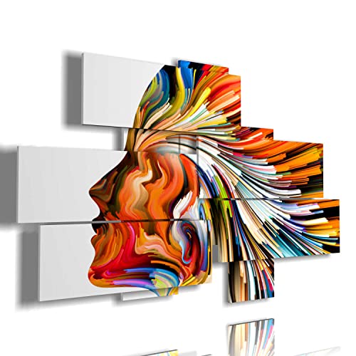 duudaart Quadro 3d Moderno Soggiorno Astratto Colorato per Ingresso Fonoassorbente Stampa Parete Design Salotto Grandi Dimensioni Xxxl184x113cm