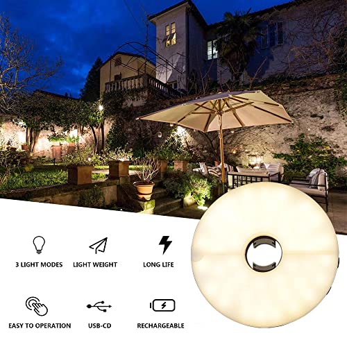 Sknooy Patio Umbrella Lights, 180Lm 3 Modes Umbrella Lights For Pole Battery Operated (Not Include), Rechargeable Umbrella Lighting, Lights For Umbrella Outdoor Patio, Warm White #TOP1