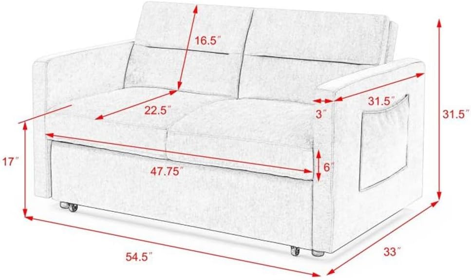 Velvet Sofa Bed Soft and Comfortable for Indoor Living Room Furniture