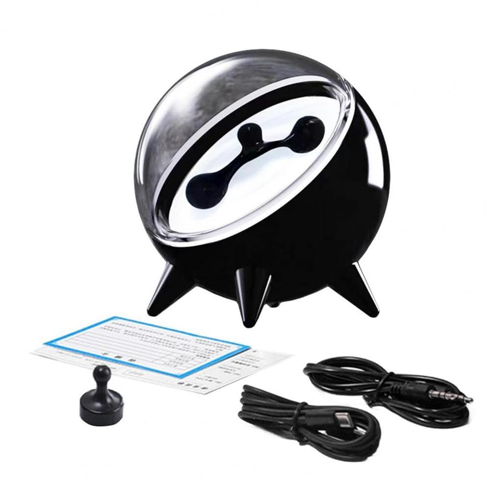 Visualizzatore Ferrofluid, Altoparlante Ritmico Musicale Ricaricabile con Pickup Magnetico, Regalo di Natale per La Decorazione della Casa, Bianco