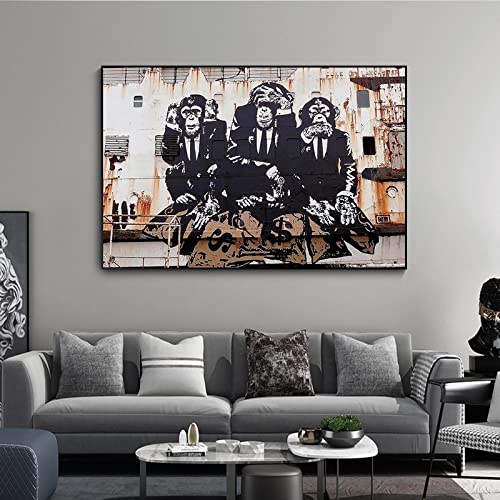 Toile moderne Gorilla Graffiti pour relooker un mur vide sans effort 40x60cm