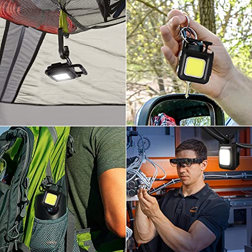 Image of COB Keychain Led Flashlight, Rechargeable Flashlights, Mini Flashlight, Emergency Light Rechargeable, Keychain Torch, Rechargeable Light, Small COB Light with 3 Lighting Modes, Magnetic Base