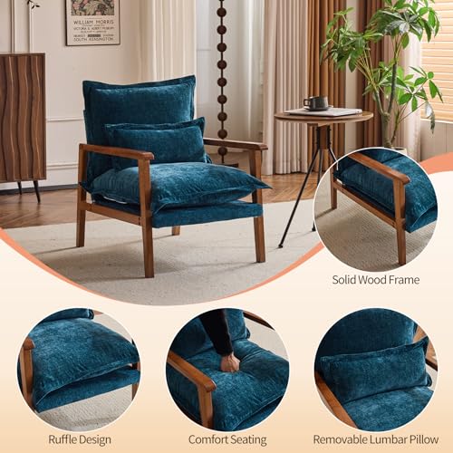 Sillón con chenille azul y verde adorable miniatura 4