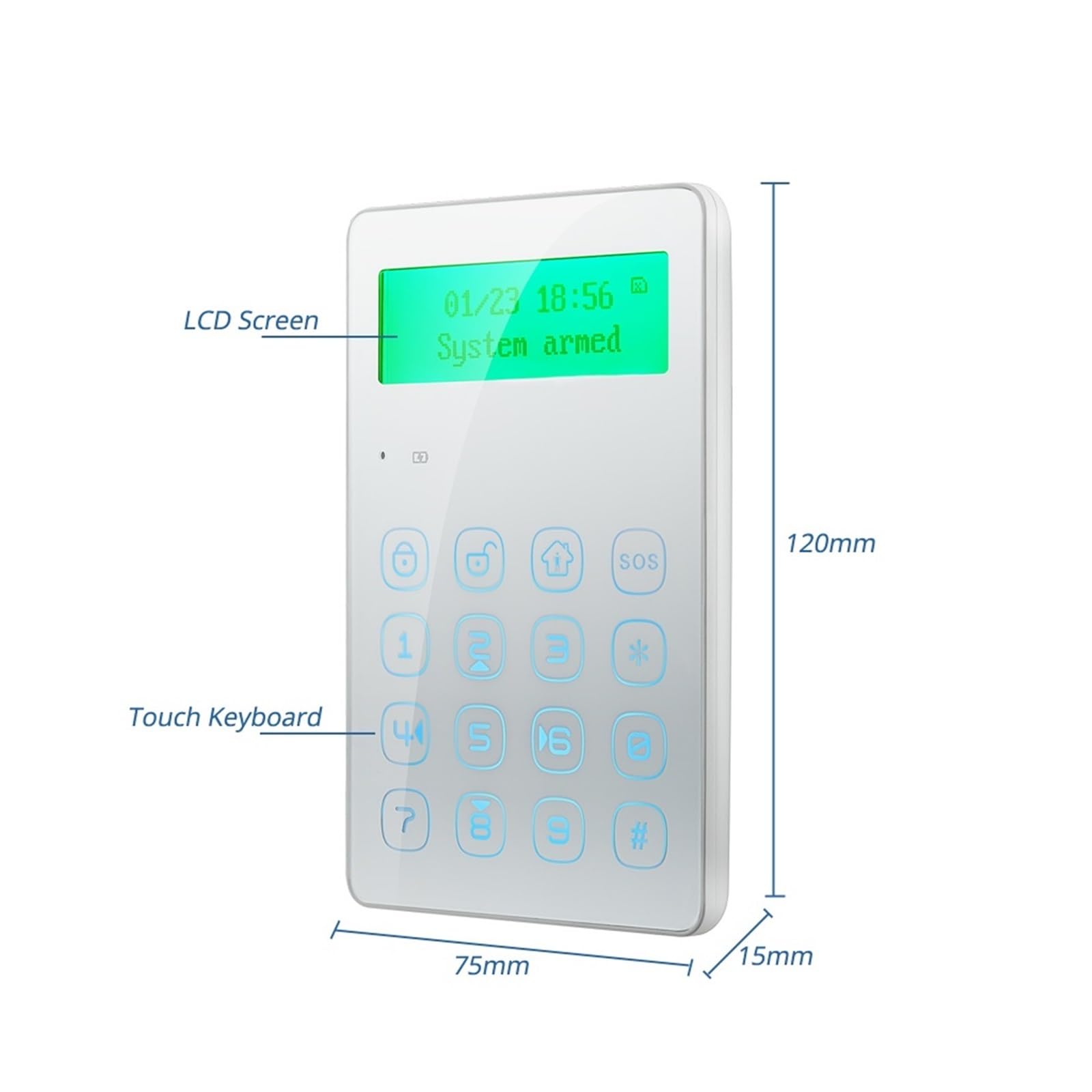 Sistema di Allarme di Sicurezza Domestica, Smart Alarm Touch Sistemi di Allarme gsm Wireless Sicurezza Domestica Segnale 850/900/1800/1900 MHz(G3GB)