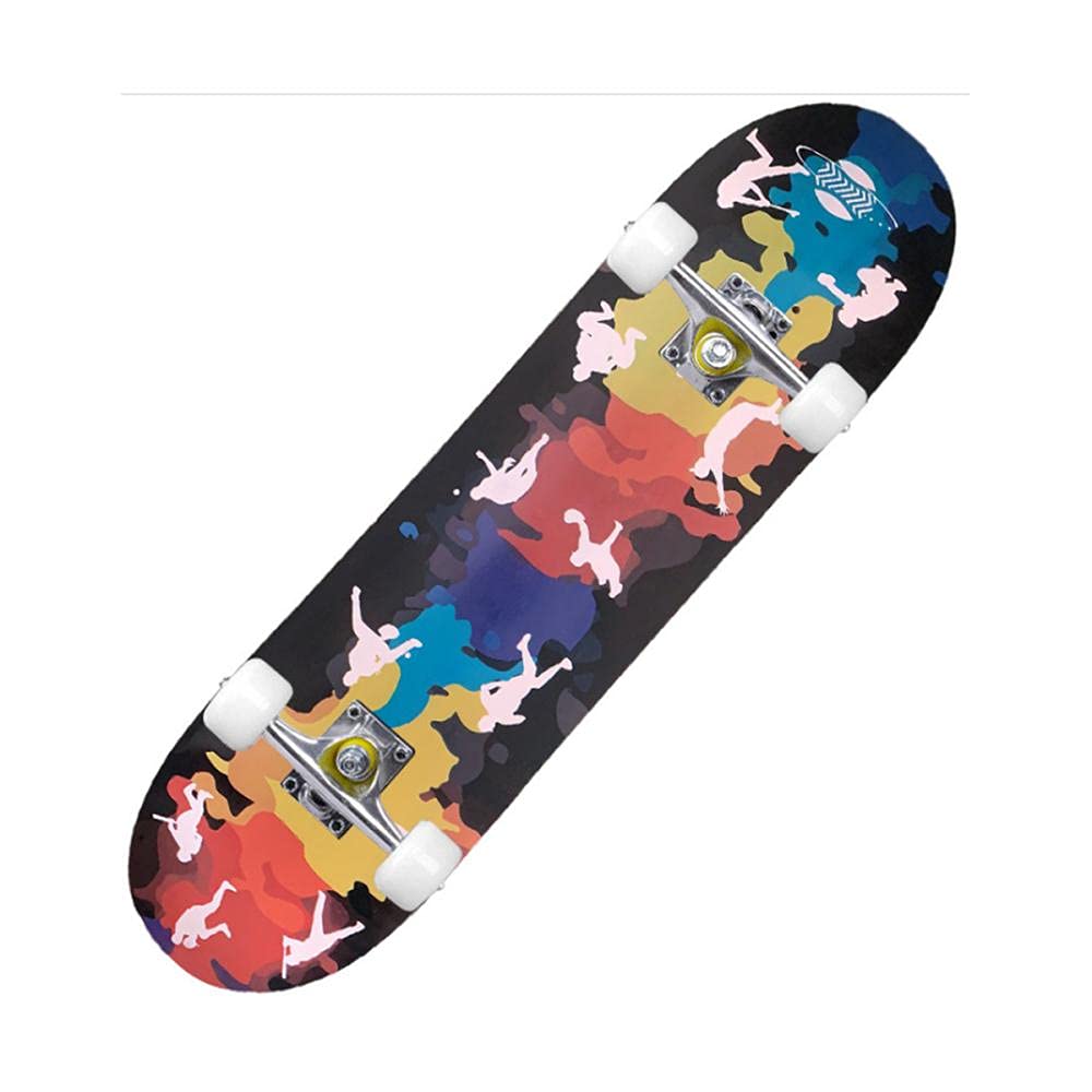 Skateboards 31x8 Pouces Skateboard Complet, Double Kick Deck Concave Cruiser Trick Skateboard pour Enfants débutants et Adultes