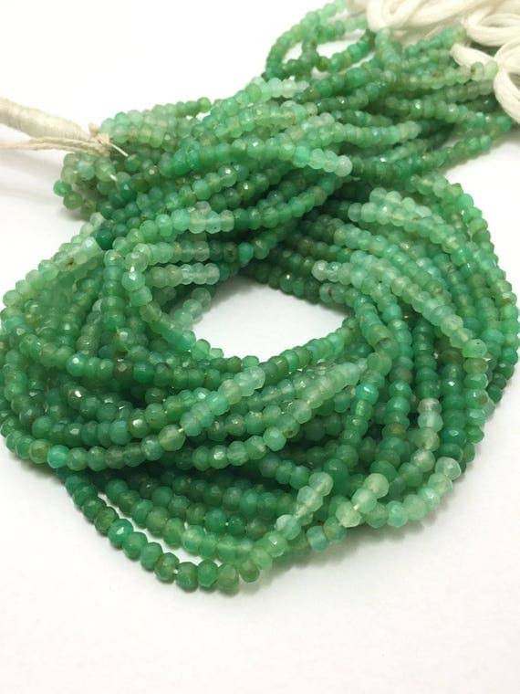 Perles chrysoprase naturelles rondelle facettée 3.5-4mm pour création bijoux