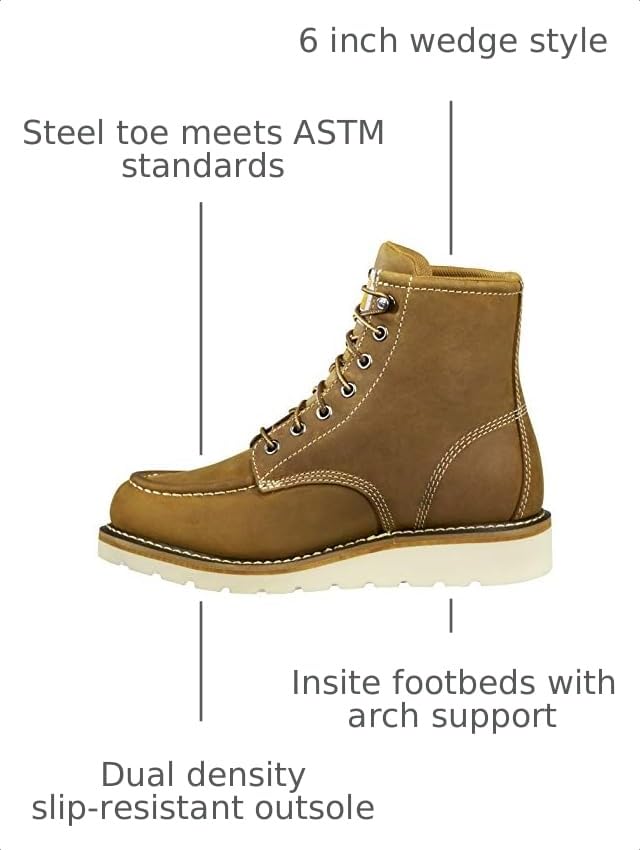 Image of Carhartt Women's Waterproof 6 inch Moc Steel Toe Wedge Work Boot