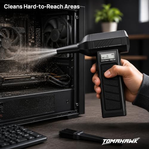 Image of TOMAHAWK JET-5000 Turbo Mini Jet Blower Fan |13,000 RPM, Brushless Motor | 184W Type-C Charging | Air Blower & Dust Cleaner for Car, PC, Home, Office & Workshop Dust Cleaning