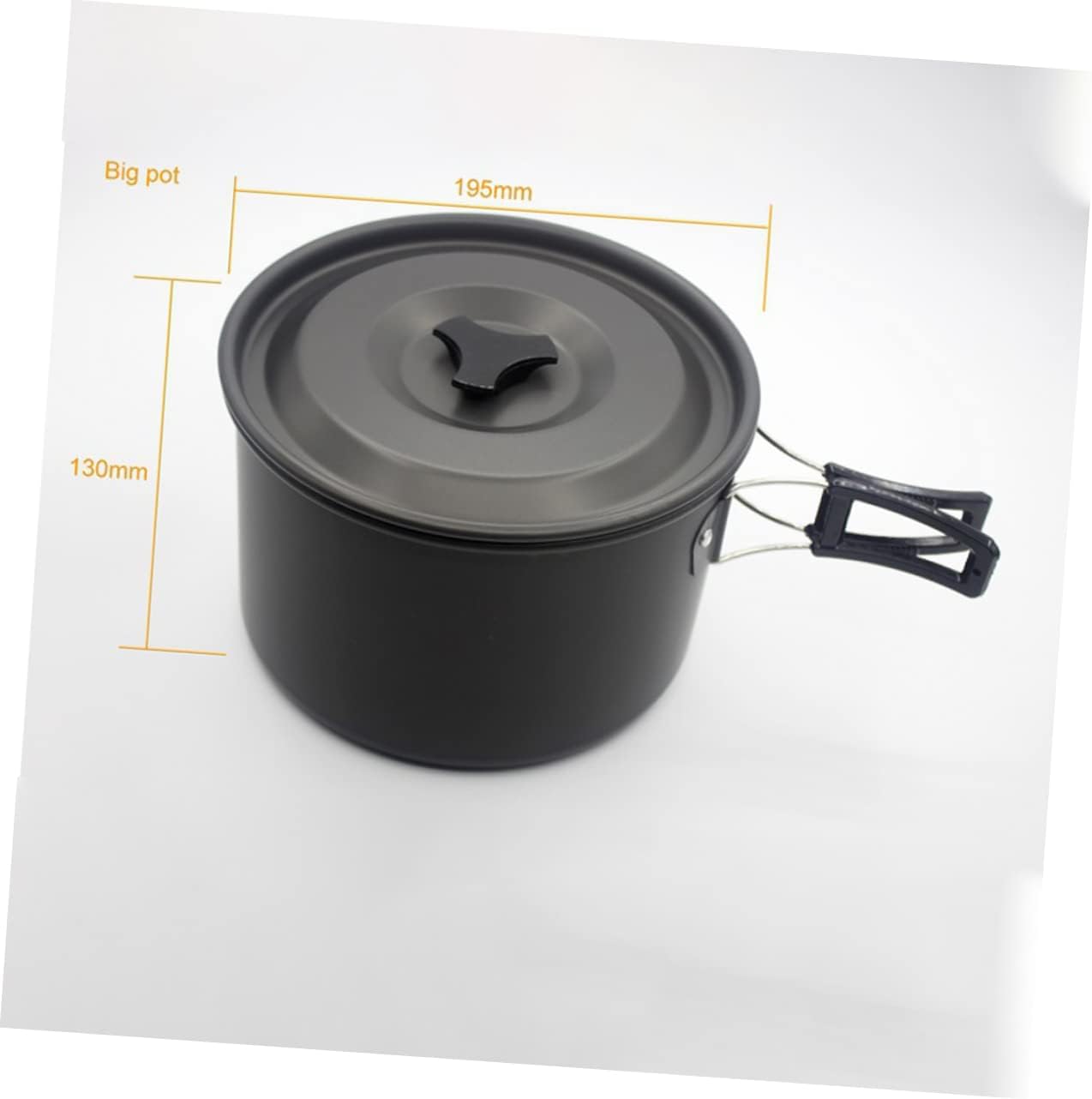 Portable Camping Cooking Set for People Lightweight Picnic Cookware Kit Non-Stick Pots and Pans Space-Saving Mesh Bag for Outdoor Cooking and Hiking Black